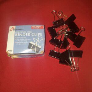 NEW SKILCRAFT HARDENED STEEL BINDER CLIPS ONE DOZEN MEDIUM
